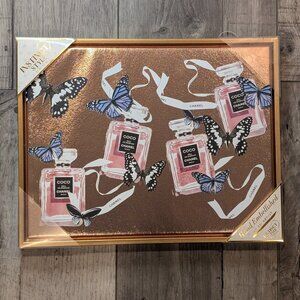 Luxury Wall Art - Butterflies & Perfume Bottles on Copper Leaf - 11" x 14"